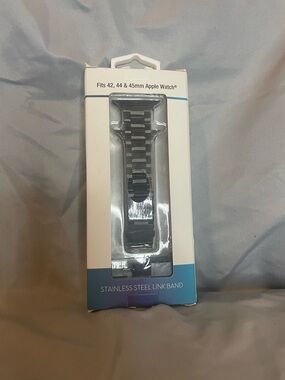 Stainless Steel Link Band for 42/44/45mm Apple Watch - Black